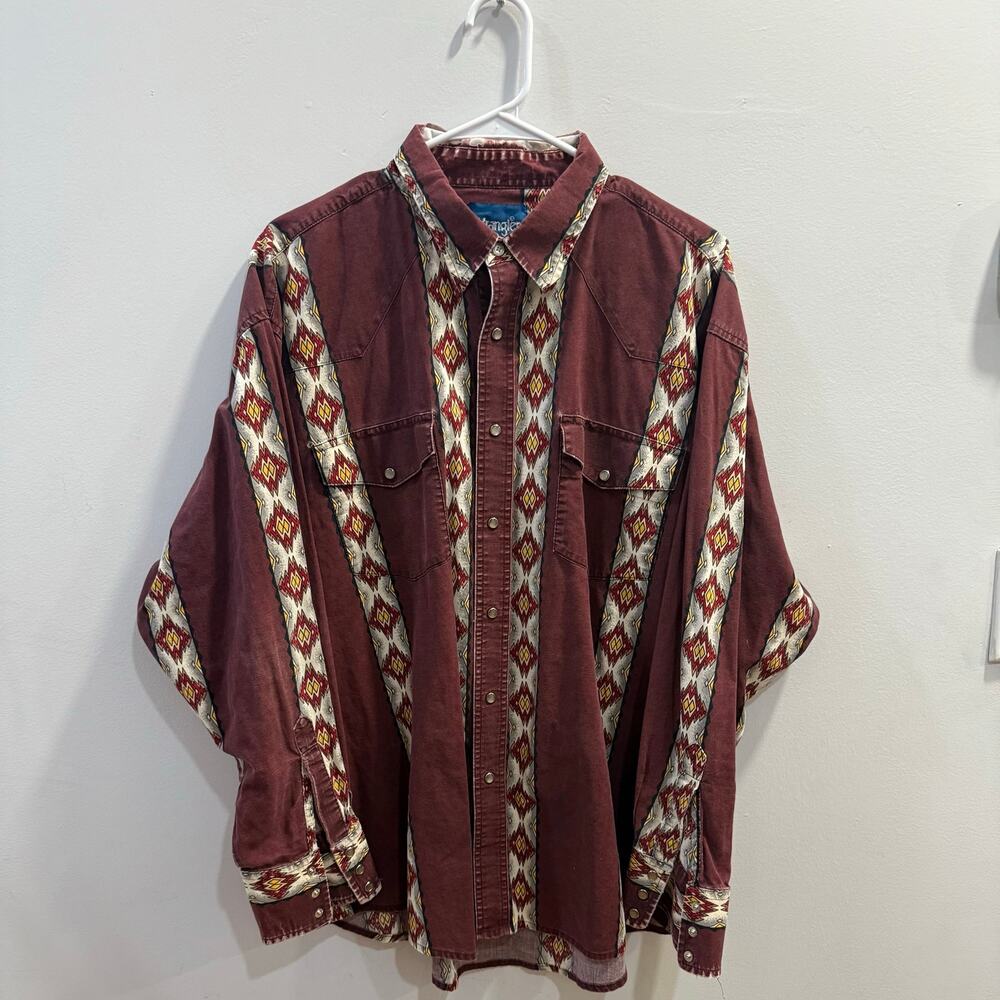 Wrangler vintage western shirt maroon